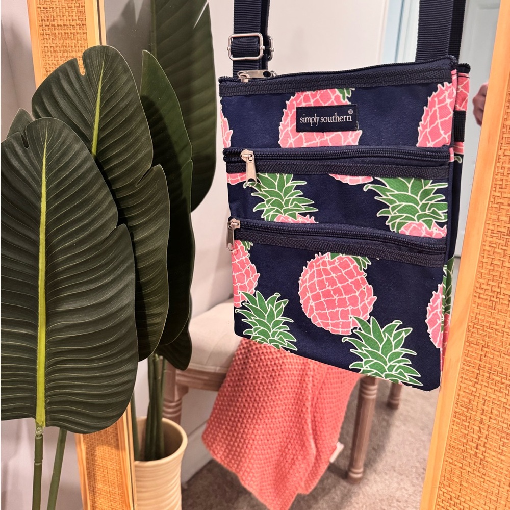 Simply Southern Navy Pineapple Crossbody Bag